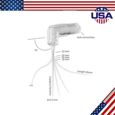 20Pcs Dental 75°Irrigator Root Canal Irrigation Needle 2 Hole 26GA Luer Lock Tip