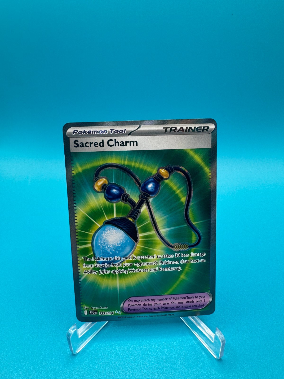 1x Sacred Charm (#122/094) - Holofoil NM Eng Pokemon - ME02: Phantasmal Flames