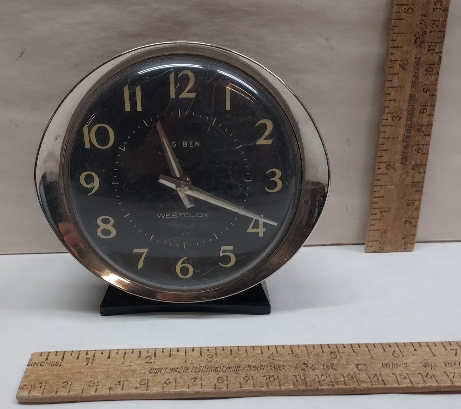 BIG BEN - WESTCLOX - MADE IN USA - 4 58055 - Wind-Up ALARM CLOCK - As Is