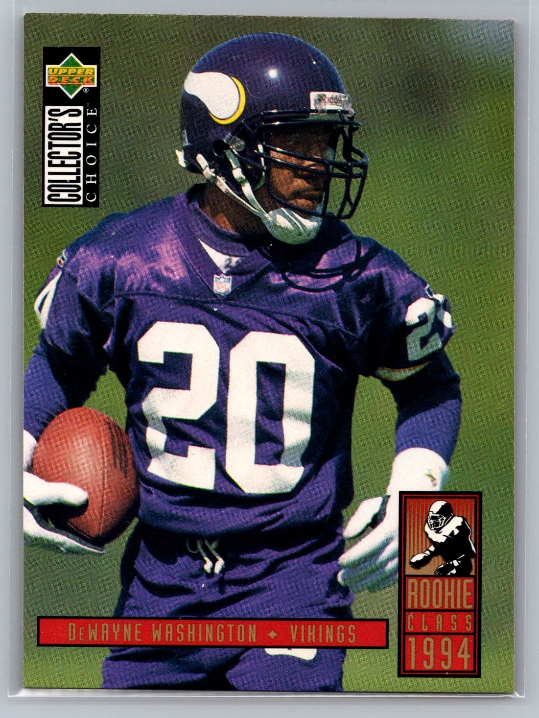 1994 Upper Deck Collector's Choice DEWAYNE WASHINGTON #4 Minnesota Vikings RC