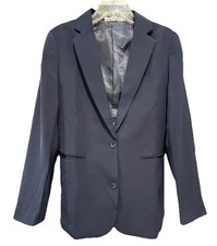 Women  s Navy Blue Blazer/Jacket Single Breasted Two Button Size Large