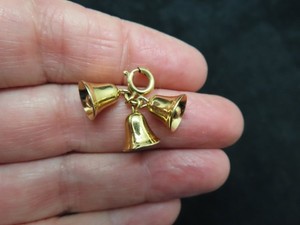 Authentic Vintage 1960's Heavily Gold Plated Triple Bell Charm