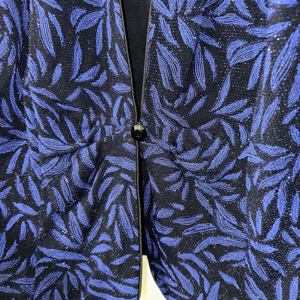 ✨BLING✨ 2xl Negro y Azul Real Brillante Alex Noches Cóctel Chaqueta/Blazer 2x Foto 3 de 4