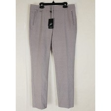 New Adrianna Papell Kate ivory black mosaic trouser pant Size 6 Preppy Career