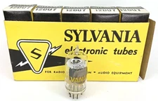WWII Era Electronic Tube With Box Set Of 5 Sylvania Model 12DU7 NOS NIB 1940s