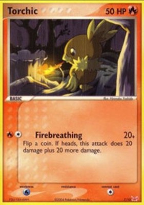 Torchic - 7/10 - Common - Heavily Played - EX Trainer Kit 1 Red