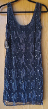 Prelude Black Sequin Dress Womens Size 6 Party Cocktail Dress NWT Beads &Sequins