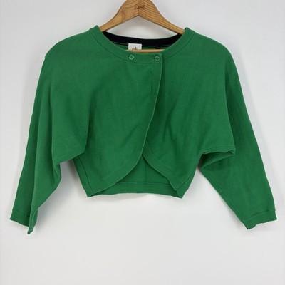 CAbi Piccolo Shrug Cropped Cardigan Sweater Small Green Preppy Fairy Capsule S
