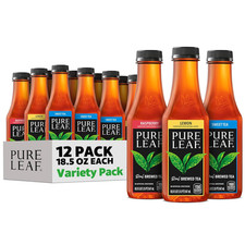 Iced Tea, Sweetened 3 Flavor Variety Pack, 18.5 Fl Oz Bottles Pack of 12 