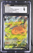 CGC 9 CHARIZARD V SWSH260 BLACK STAR PROMO UPC SPADA E SCUDO POKEMON COME NUOVO