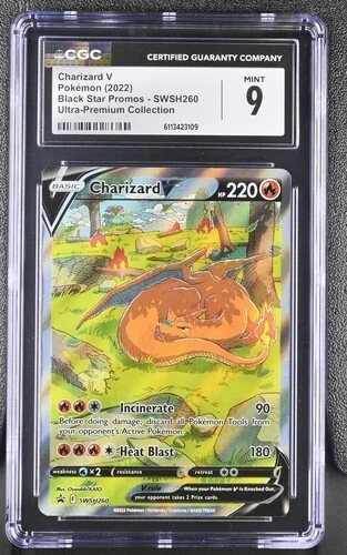 CGC 9 CHARIZARD V SWSH260 BLACK STAR PROMO UPC SWORD & SHIELD POKEMON MINT