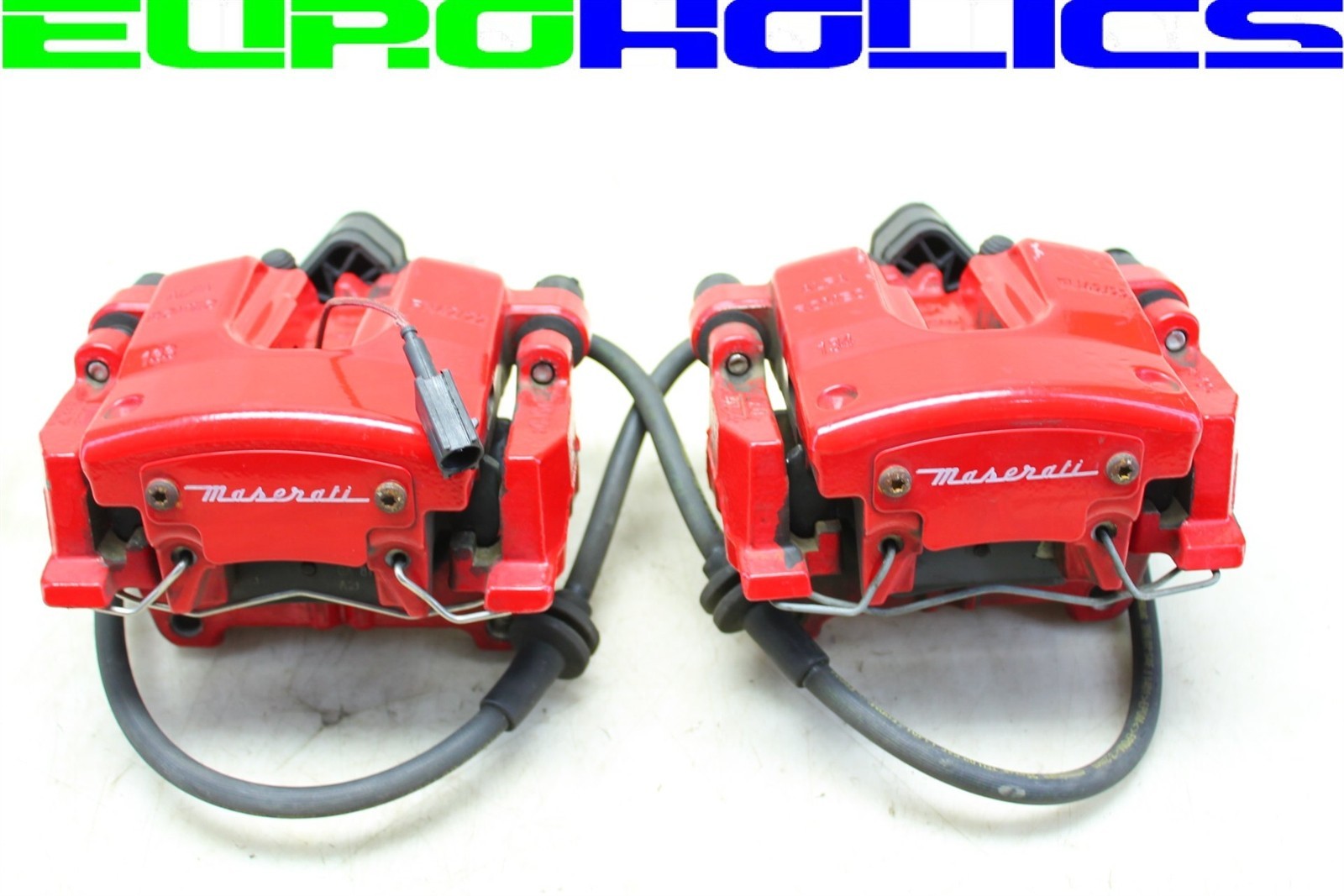 PAIR OEM Maserati M157 Ghibli 14-23 Rear Right Left Brake Calipers RED w/Motors