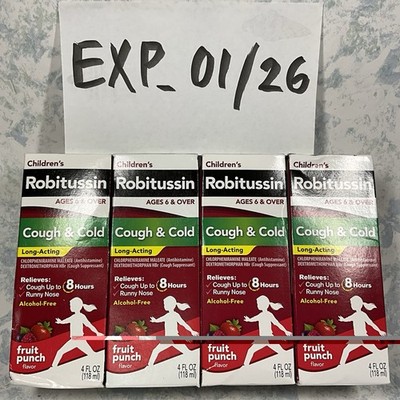 Robitussin Children's Cough & Cold Liquid 4oz - Lot of 4