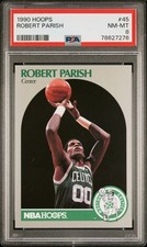 1990 HOOPS #45 ROBERT PARISH CELTICS HOF  PSA 8