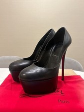 CHRISTIAN LOUBOUTIN Dolly Pump Alta Black Leather Heels 24cm Used From Japan