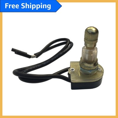 Compact Brass Rotary Switch SPST, 6A 125V AC, 6-Inch Wire Terminal for Easy Use