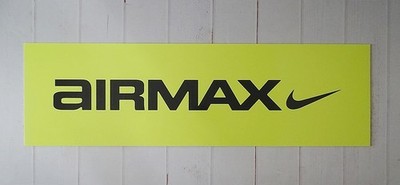 AIRMAX Nike Swoosh Store Display Promo Marquee Sign 40'' X 12'' Neon Yellow