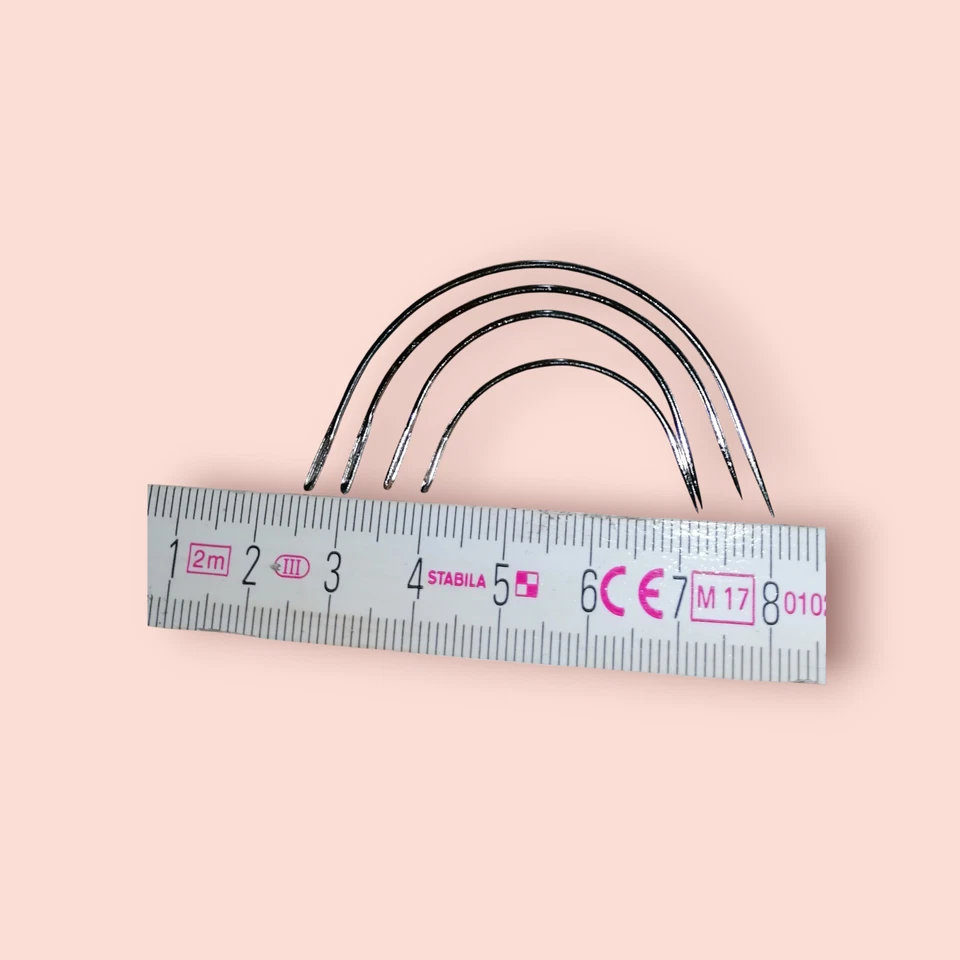 4 gebogene Sattlernadeln Nadeln Polsternadeln  Nähnadeln Leder NEU - Bild 2 von 4