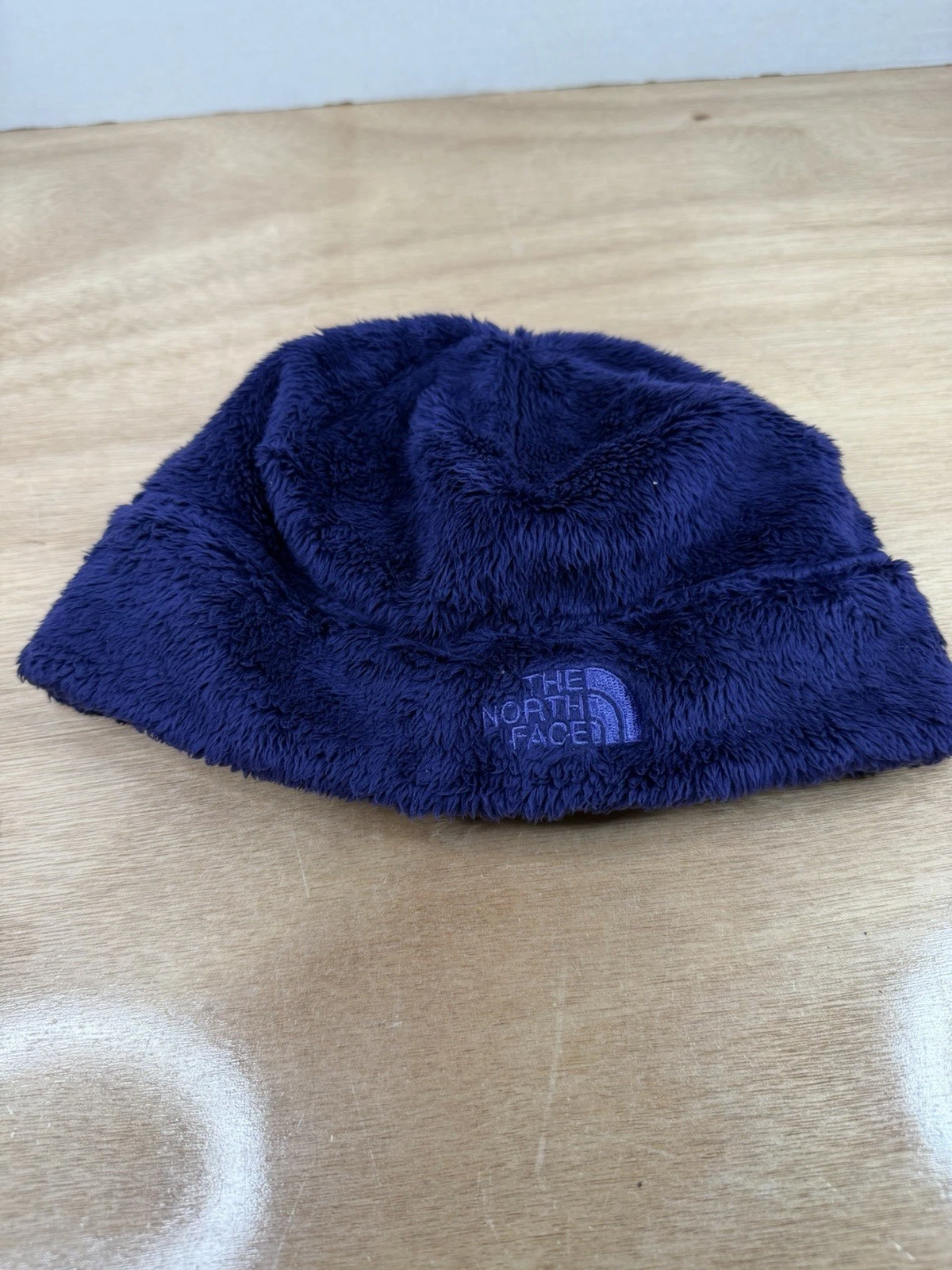 The North Face Fleece Beanie Hat Purple Plush Teddy Fuzzy Unisex S