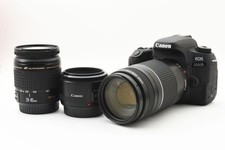 Canon EOS 9000D DSLR Camera Kit with 3 Lenses, Standard, Telephoto & Prime, Used