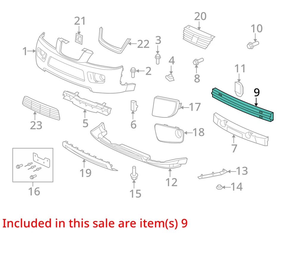 2006-2007 Saturn Vue Front Bumper Reinforcement AXU64 Foto 2 de 3