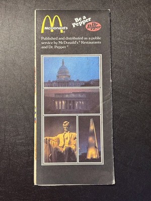 McDonald s And Dr. Pepper Vintage Folding Map Of Washington DC Area
