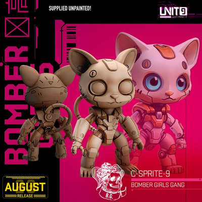 C - Sprite (mini robot catgirl! She is small) - 28/32mm - Unit9 - Cyberpunk