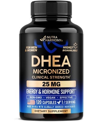 DHEA 25mg - Micronized Supplement for Women & Men 120 Count (Pack of 1)