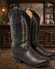 Vintage   Tony Lama   Cowboy Boot Y2K Western Handcrafted Leather Rancher Core