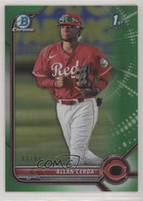 2022 Bowman Chrome Prospects Green Refractor 83/99 Allan Cerda #BCP-142 0fz3