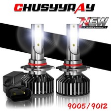 2X 9012 HIR2 LED Headlight Bulbs Kit High Low Beam Super Bright 6500K White