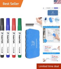 Low Odor Dry Erase Markers Chisel Tip, Whiteboard Markers Set 4 Count with 1 ...