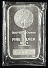 Walking Liberty Highland Mint 1 Troy oz .999 fine silver Waffle Back bar