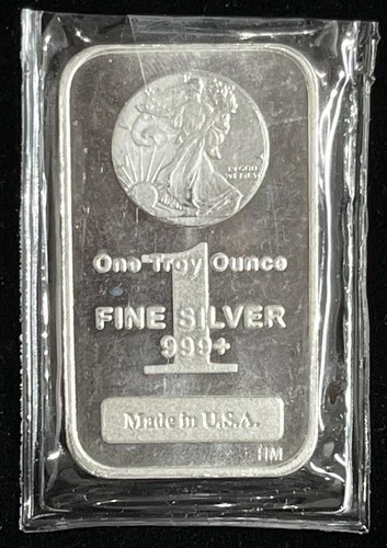 Walking Liberty Highland Mint 1 Troy oz .999 fine silver Waffle Back bar