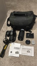 Nikon D3400 DSLR Camera Bundle w/ 18-55mm Lens Extra Lens Bag Charger