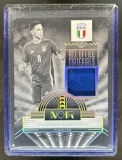 2024-25 Panini Noir Giacomo Raspadori Box Office B&W Materials Jersey #/65 Italy