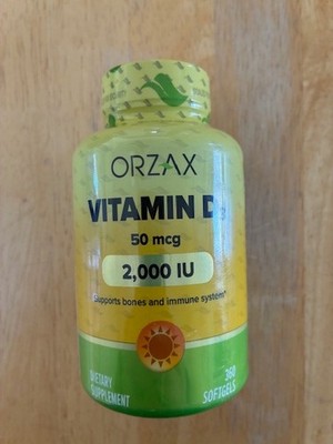 Orzax Vitamin D3 2000 iu 125 mcg 360 Softgels