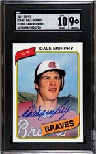 2019 Topps ICR-87 Dale Murphy Iconic Card Reprints Autograph /25 SGC 9 w/10 AUTO