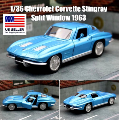 1963 CHEVROLET CORVETTE STINGRAY SPLIT WINDOW DIECAST MODEL ~ 1/36 VEHICLE GIFT