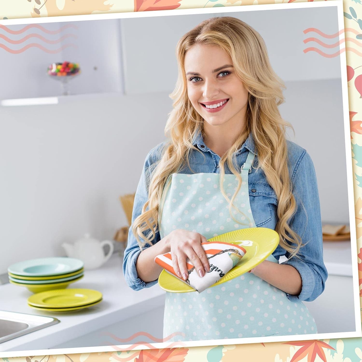 Buryeah 4 Pcs Absorbent Fall Hand Towels Pumpkin Kitchen Large, Novel Style 