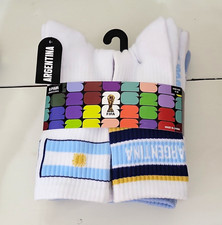 FIFA World Cup 26 Argentina 6-Pair Unisex Crew Socks Striped Cushioned (5-10)