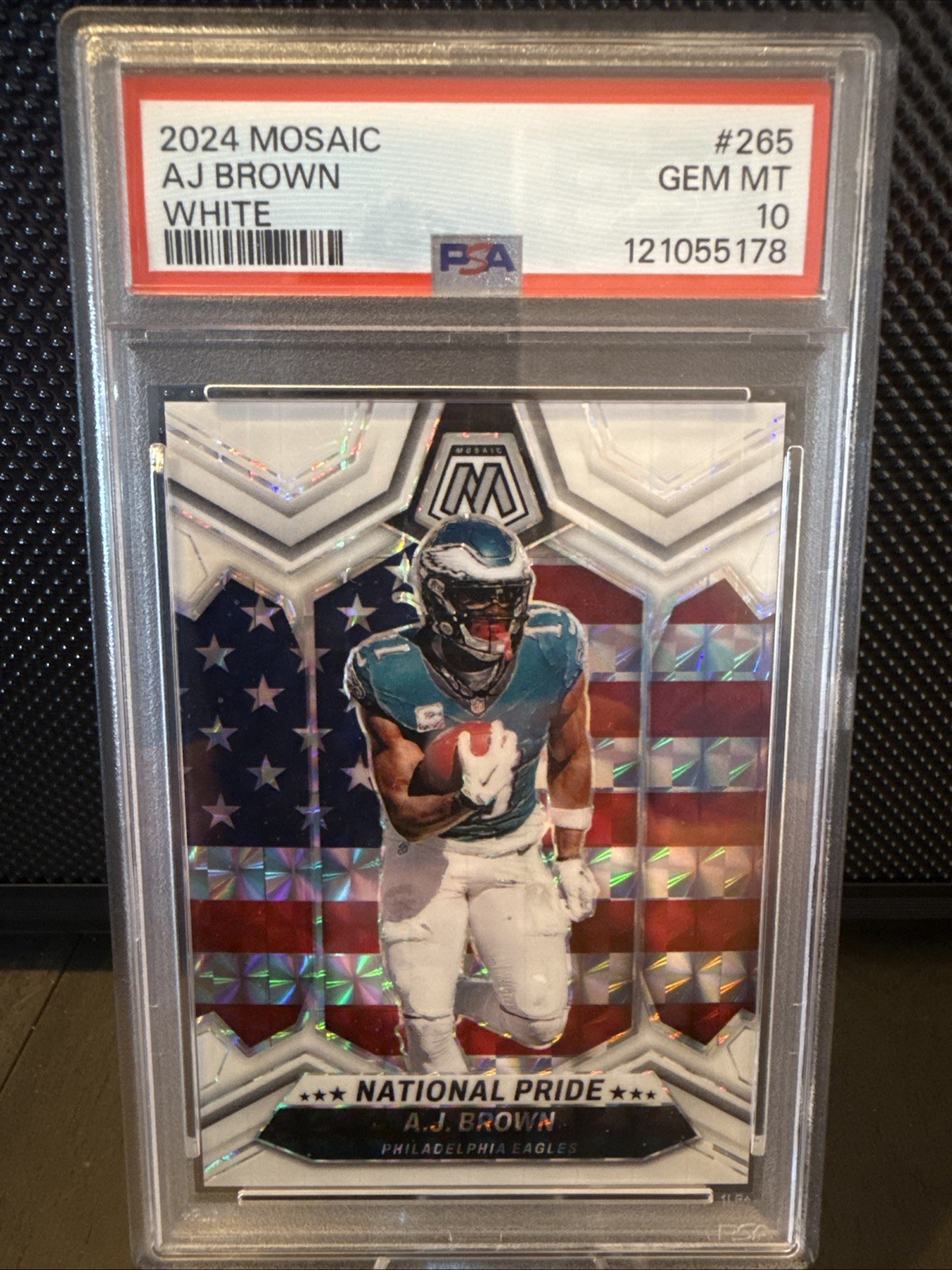 2024 Mosaic - National Pride A.J. Brown #265 White Mosaic Prizm /25 PSA 10 Pop 2