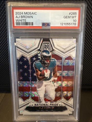 2024 Mosaic - National Pride A.J. Brown #265 White Mosaic Prizm /25 PSA 10 Pop 2