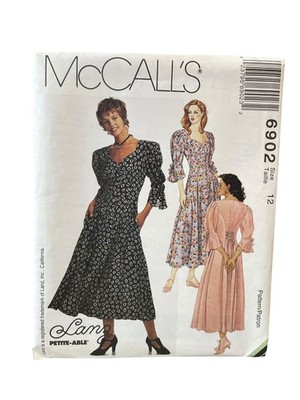 McCall's 6902 Misses' Dress Size 12 90s Vintage Petite-Able Sewing Pattern