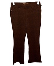 DG2 by Diane Gilman Brown Animal Print Stretch Pants Petite PL