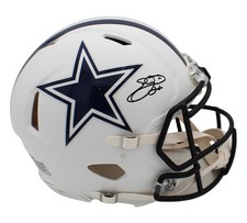 Emmitt Smith Signed Dallas Cowboys Speed Authentic White Matte NFL Helmet