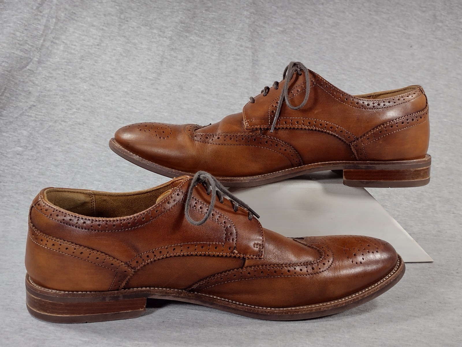 SAOLA Scarpe eleganti Florsheim Derby Wingtip Brogue da uomo 11 W in pelle marrone