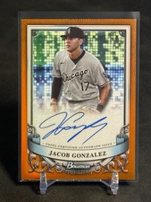 2024 Bowman Sterling Jacob Gonzalez Orange Refractor Prospect Auto /75 White Sox