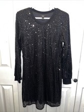 Simply Vera Wang Dress Womens Sequin Black Small