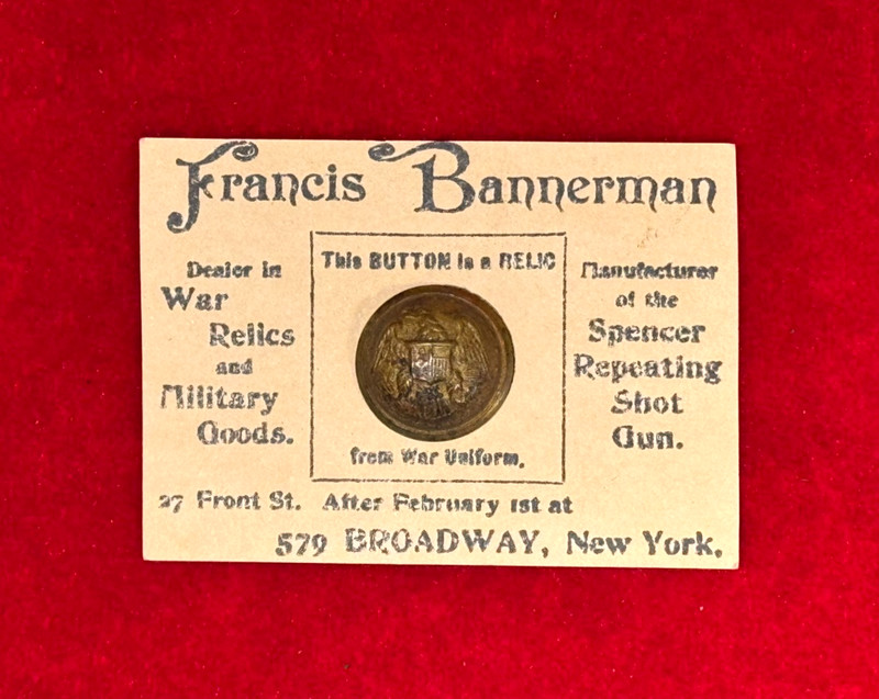 GREAT INDIAN WARS ERA RELIC NEW YORK MILITIA EXCELSIOR COAT BUTTON / BANNERMAN